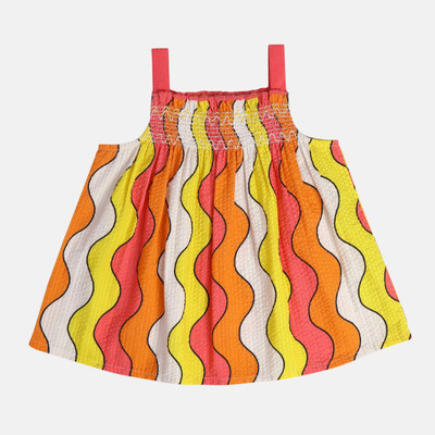 MINI KLUB Girls Cotton Rayon Blend A-line Top(Multicolor, Pack of 1)
