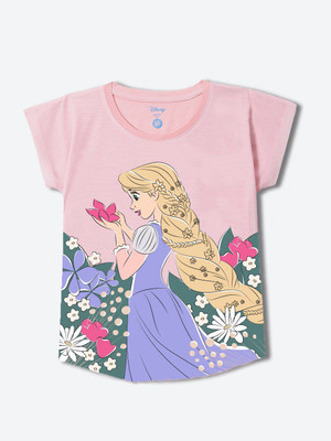 YK Disney Girls Casual Polycotton Top(Pink, Pack of 1)