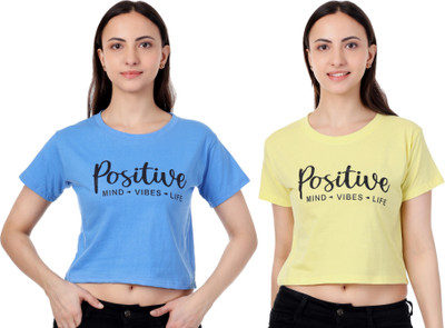 adibaba Girls Casual Cotton Blend Top(Multicolor, Pack of 2)