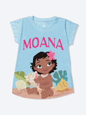 YK Disney Girls Polycotton Raglan Top(Blue, Pack of 1)