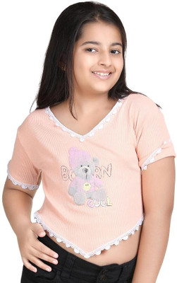 GALAD Girls Casual Cotton Blend Crop Top(Pink, Pack of 1)