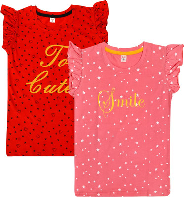 Fasla Girls Cotton Jersey Top(Multicolor, Pack of 2)