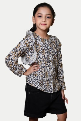 radprix Girls Casual Pure Cotton Fashion Sleeve Top(Multicolor, Pack of 1)