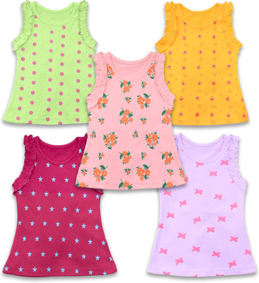 FABROYZ Baby Girls Casual Pure Cotton Top(Multicolor, Pack of 5)