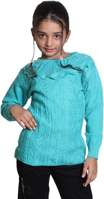 Chhabra Girls Casual Acrylic Blend Top(Light Blue, Pack of 1)