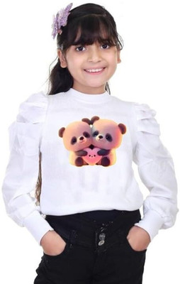 AZARZA FASHION Girls Casual Cotton Blend Raglan Top(Black, Pack of 1)