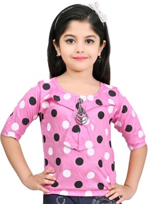 Fariha Fashions Girls Casual Cotton Blend Top(Pink, Pack of 1)