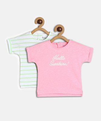 MINI KLUB Baby Girls Pure Cotton Knit Top(Multicolor, Pack of 3)
