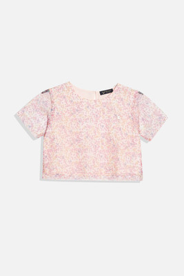 Allen Solly Girls Casual Pure Cotton Top(Pink, Pack of 1)