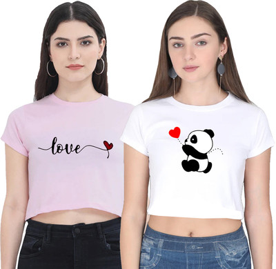 LOVO Girls Casual Cotton Blend Top(Multicolor, Pack of 2)