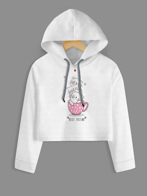 Toxicfashion Girls Casual Cotton Blend Full Sleeve Top(White, Pack of 1)