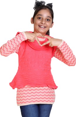 Chhabra Girls Casual Acrylic Blend Top(Pink, Pack of 1)