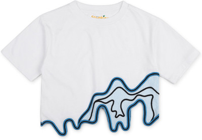 Spunkies Girls Pure Cotton Top(White, Pack of 1)