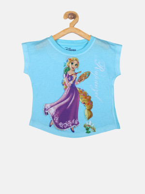 YK Disney Girls Casual Cotton Blend Top(Blue, Pack of 1)