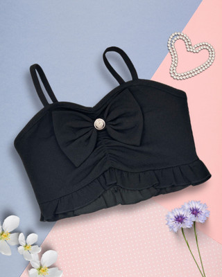 ADDYVERO Girls Party Polyester Cami Top(Black, Pack of 1)