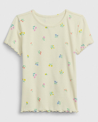 GAP Girls Casual Cotton Blend Knit Top(Yellow, Pack of 1)
