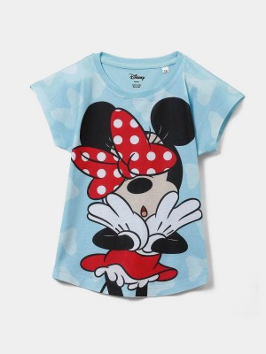 DISNEY BY MISS & CHIEF Girls Casual Polycotton Top(Blue, Pack of 1)