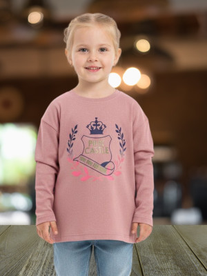 PINK CASTEL Girls Casual Cotton Lycra Blend Full Sleeve Top(Multicolor, Pack of 1)