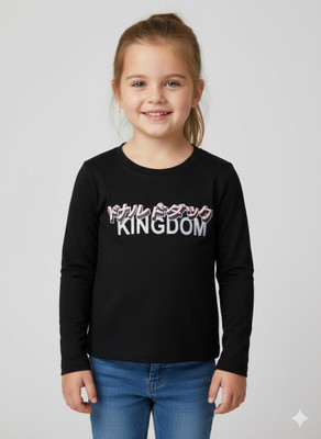 PINK CASTEL Girls Casual Lycra Blend Full Sleeve Top(Black, Pack of 1)