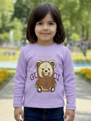 SAALVIA Girls Casual Cotton Lycra Blend Crop Top(Purple, Pack of 1)