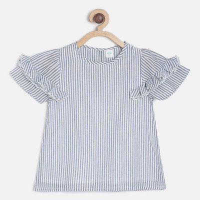 MINI KLUB Baby Girls Casual Pure Cotton Knit Top(Grey, Pack of 1)