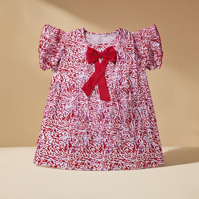 Purple United Kids Girls Cotton Blend Top(Red, White, Pack of 1)