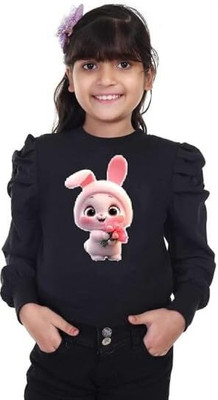 Lediverse Girls Party Cotton Lycra Blend Ruffeld Top(Black, Pack of 1)