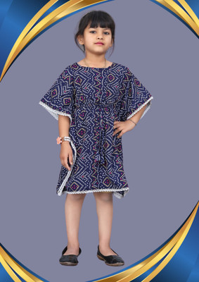 SELVIFAB Girls Crepe A-line Top(Blue, Pack of 1)