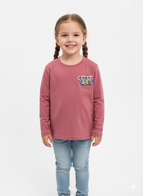 PINK CASTEL Girls Casual Lycra Blend Full Sleeve Top(Multicolor, Pack of 1)