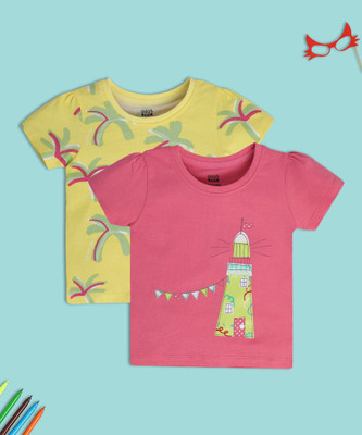 MINI KLUB Baby Girls Casual Pure Cotton Knit Top(Multicolor, Pack of 2)