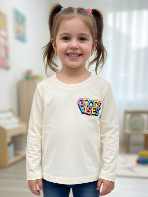 Pink Castle Girls Casual Lycra Blend Full Sleeve Top(White, Pack of 1)