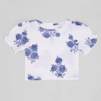 Akkriti by Pantaloons Girls Cotton Blend A-line Top(White, Pack of 1)