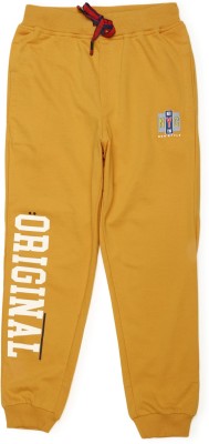 Alan Jones Track Pant For Boys(Yellow, Pack of 1)