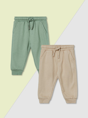 MAX Track Pant For Baby Boys(Beige, Green, Pack of 2)
