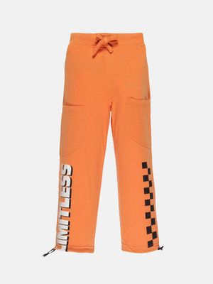 KiddoPanti Track Pant For Boys(Orange, Pack of 1)