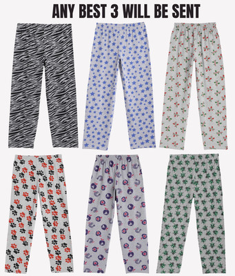 CLAEL Track Pant For Girls(Multicolor, Pack of 4)