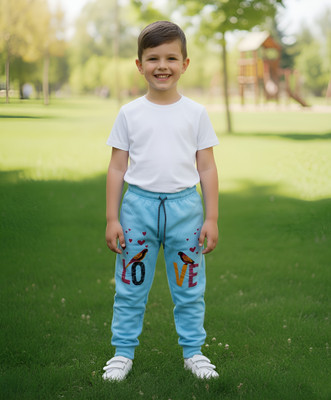 Smile IN LIFE Track Pant For Boys(Light Blue, Pack of 1)
