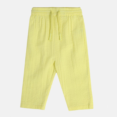 MINI KLUB Track Pant For Baby Girls(Yellow, Pack of 1)