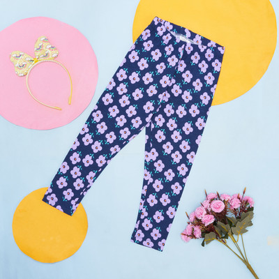 Pantaloons Junior Legging For Girls(Dark Blue Pack of 1)