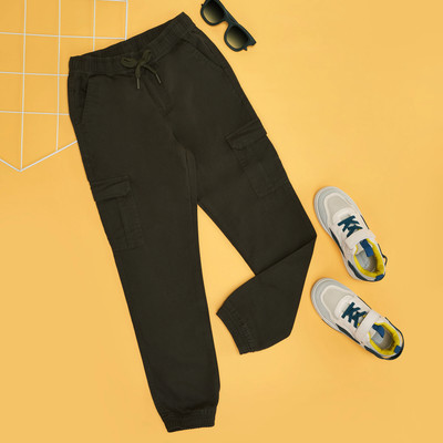 Pantaloons Junior Track Pant For Boys(Green, Pack of 1)