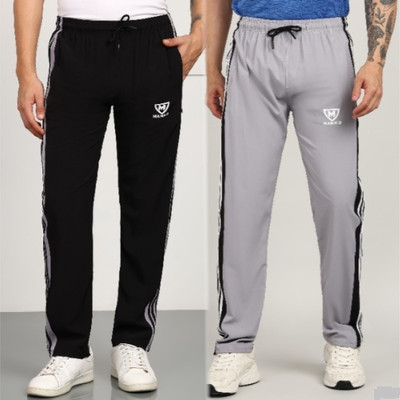 mank D Track Pant For Boys(Black, Grey, Pack of 2)