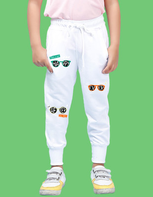Nusyl Track Pant For Boys(White, Pack of 1)