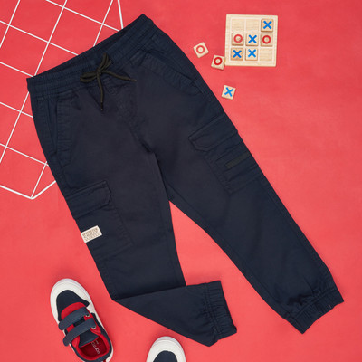 Pantaloons Junior Track Pant For Boys(Dark Blue, Pack of 1)