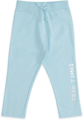 Pantaloons Baby Track Pant For Baby Girls(Blue, Pack of 1)