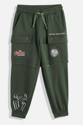 PETER ENGLAND Track Pant For Boys(Green, Pack of 1)