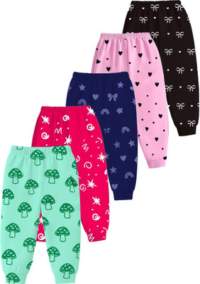 MINI MYN Track Pant For Baby Girls(Multicolor, Pack of 5)