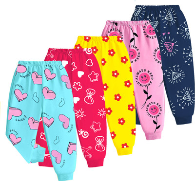 Kuchipoo Track Pant For Baby Girls(Multicolor, Pack of 5)