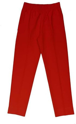 Nik and Knit Track Pant For Girls(Red, Pack of 1)