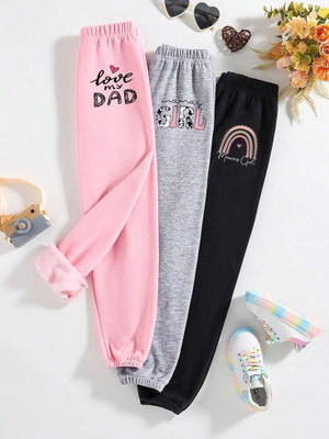 HouseOfCommon Track Pant For Girls(Pink, Pack of 3)