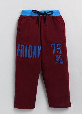 CUTOPIES Track Pant For Boys(Maroon, Pack of 1)